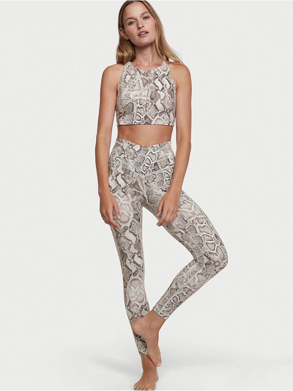 🆕 Victoria’s Secret | Live On Point Crossover Snake Print High-Waist Legging Set
